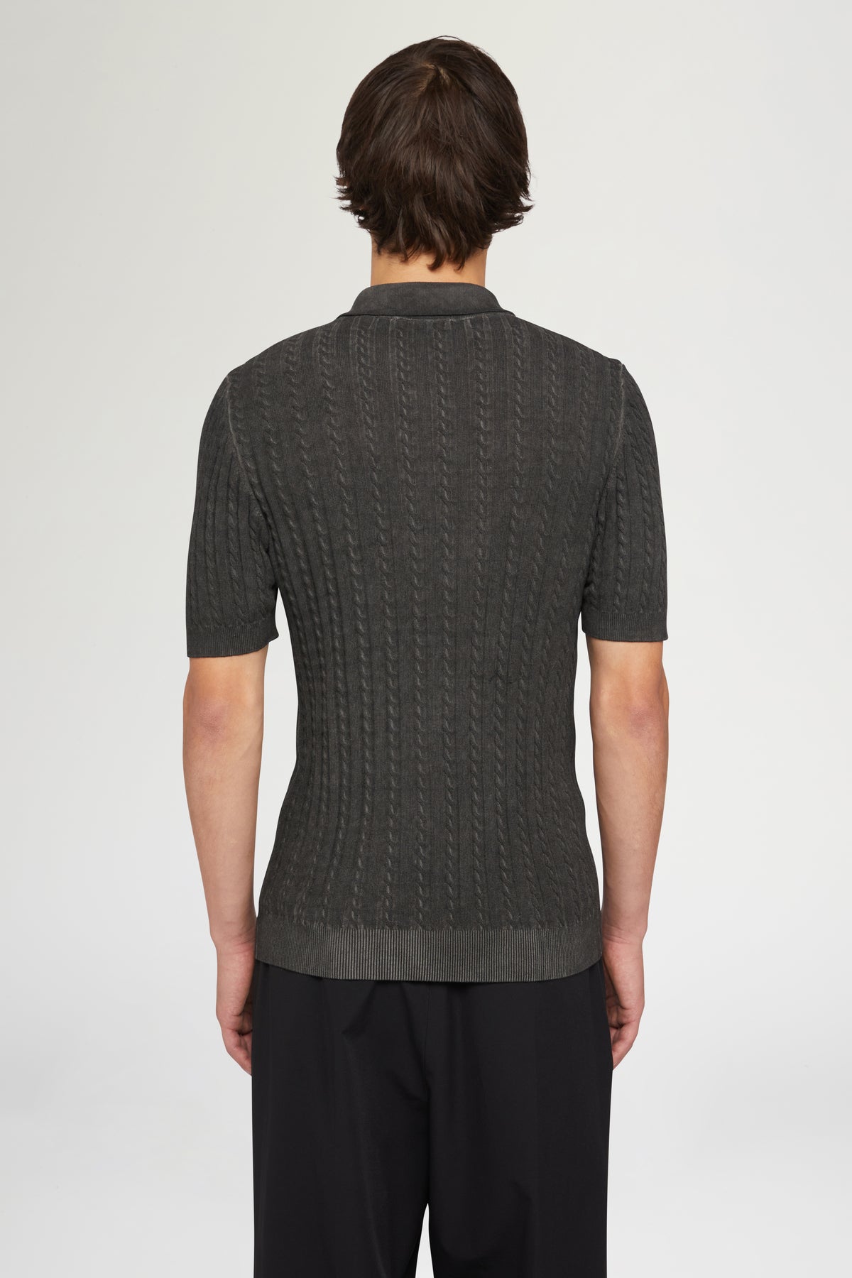 Dark Grey Knit Polo