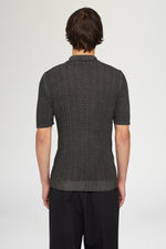 Polo in Maglia Grigia
