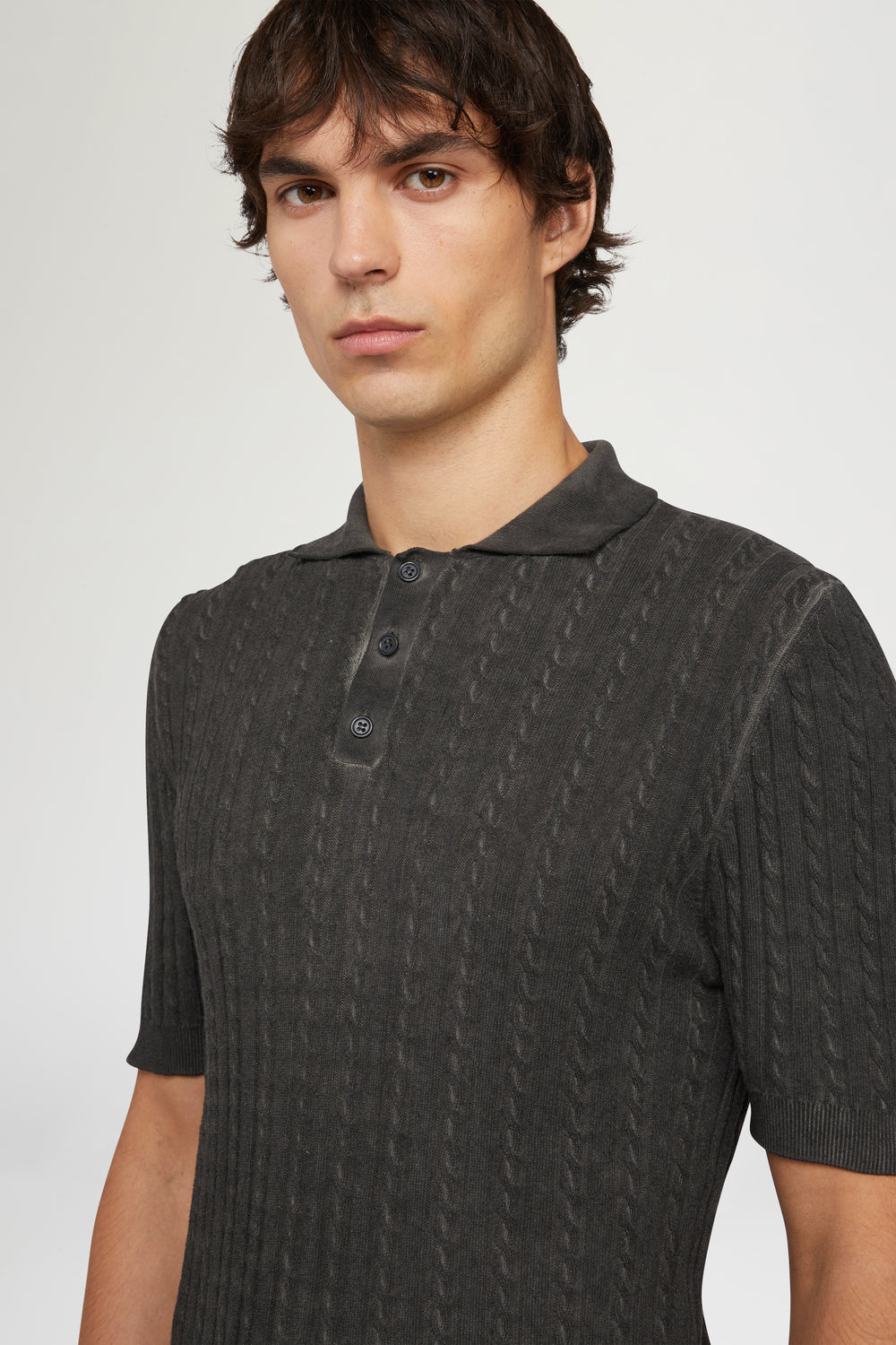 Dark Grey Knit Polo
