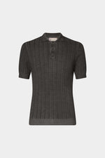 Polo in Maglia Grigia