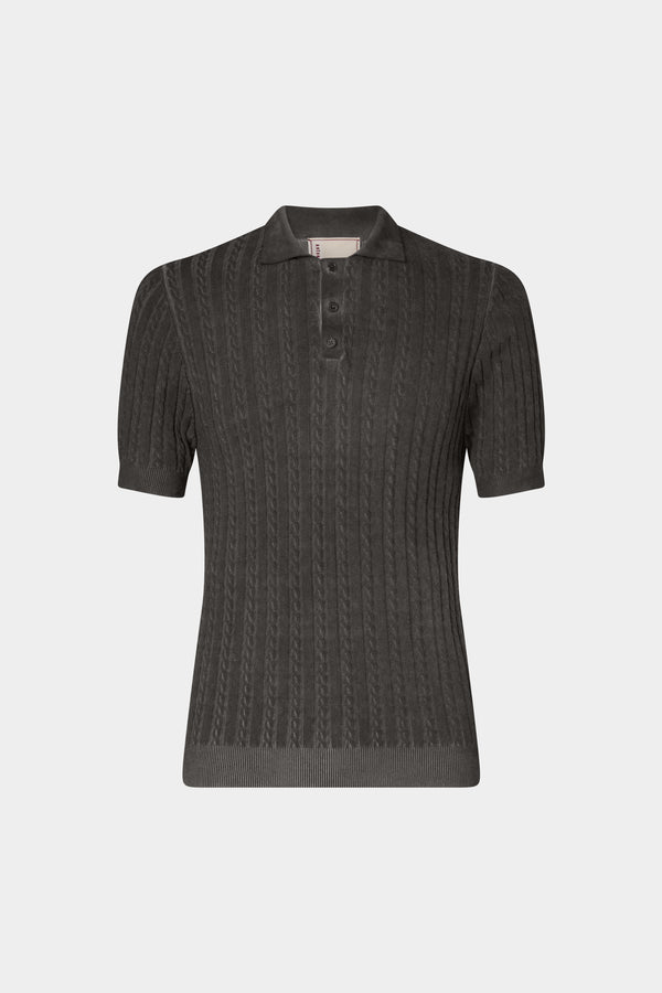 Polo in Maglia Grigia