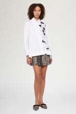 White Shirt Black Embroideries