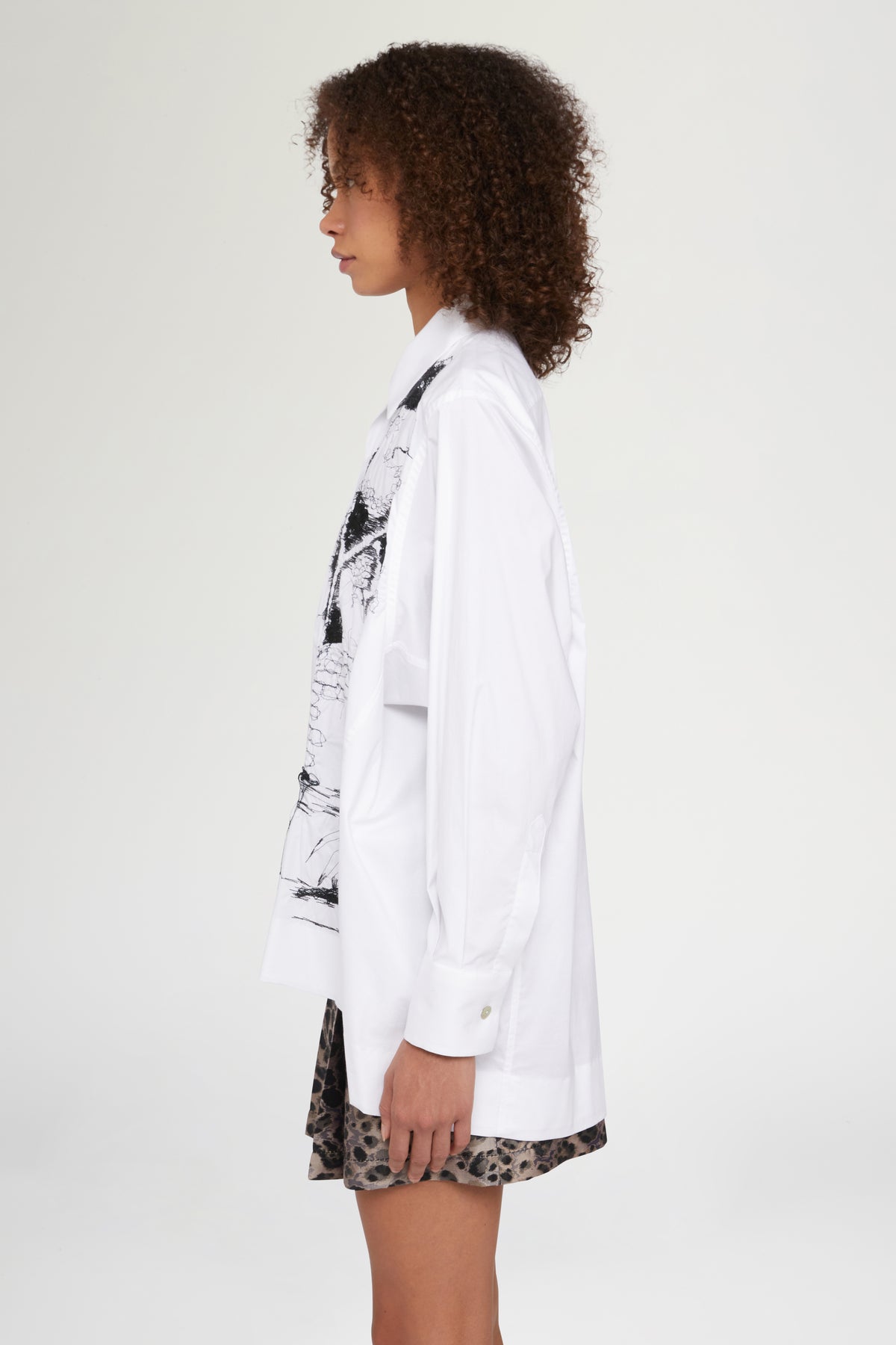 White Shirt Black Embroideries