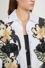 Camicia Bianca Ibiscus Patchworks