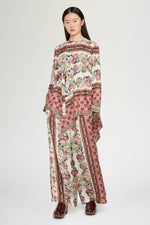Asymmetric Silk Blouse Folk Ballad