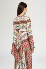 Asymmetric Silk Blouse Folk Ballad