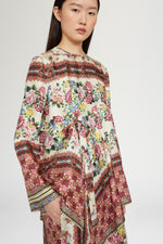 Asymmetric Silk Blouse Folk Ballad