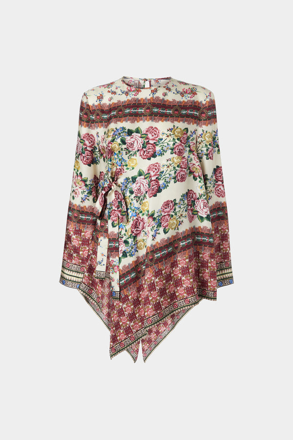 Blusa Asimmetrica in Seta Folk Ballad