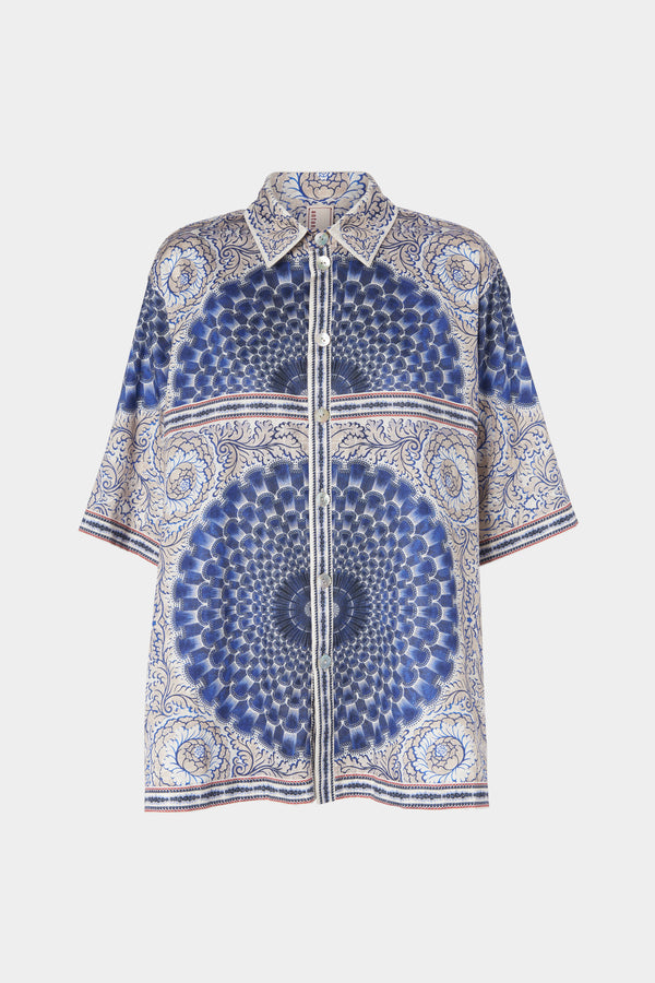 Camicia di Cotone con Stampa Mandala