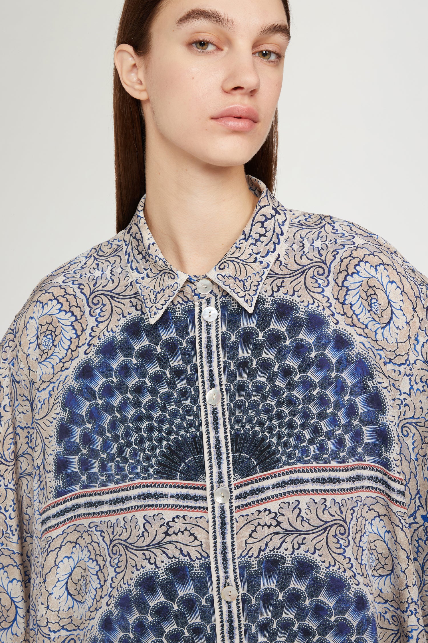 Camicia di Cotone con Stampa Mandala