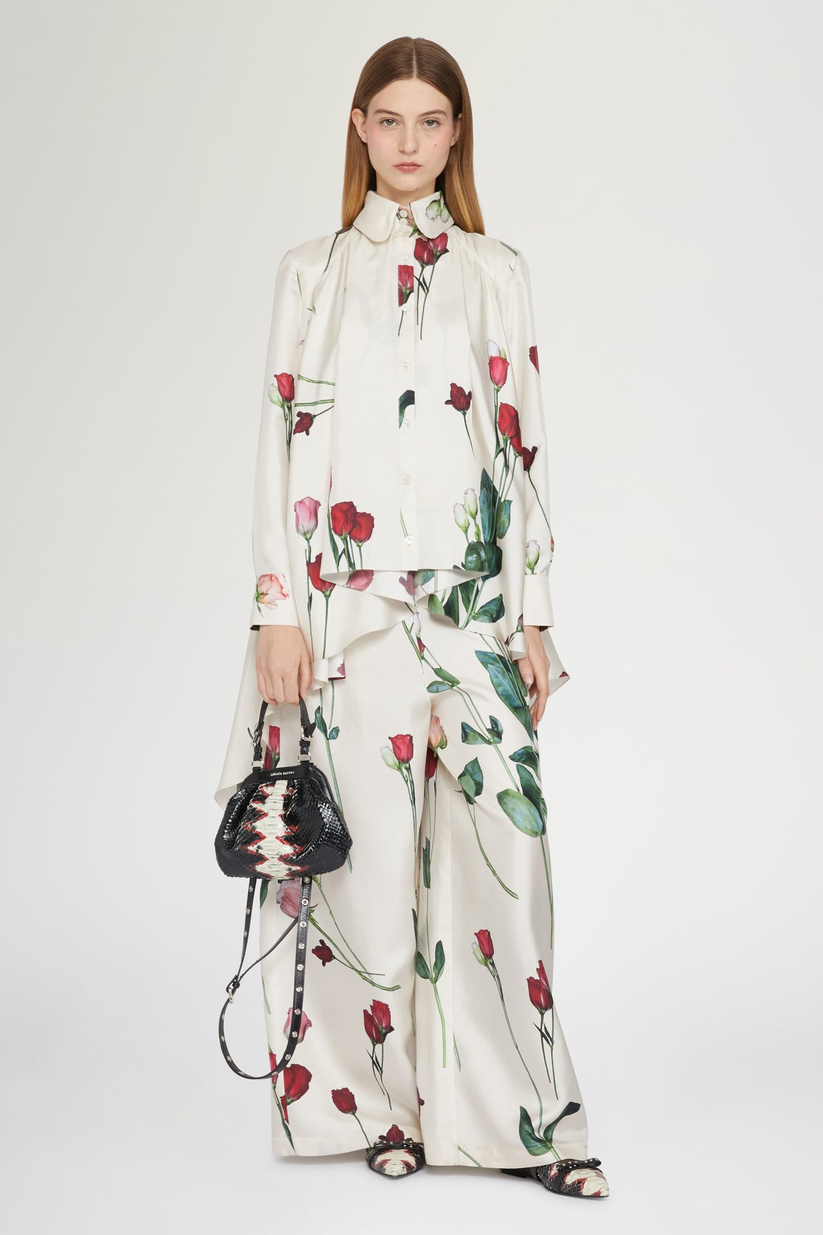 Silk Shirt with Floral Print