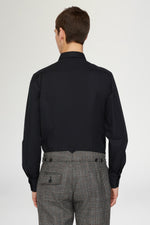 Camicia Nera con Rosa in Velluto