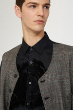 Camicia Nera con Rosa in Velluto
