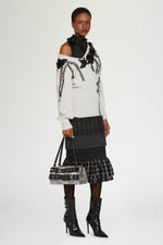 Black Sleeveless Shirt with Beaded Appliqués