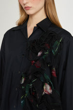 Camicia Robespierre Nera con Rouche di Seta