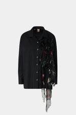 Camicia Robespierre Nera con Rouche di Seta