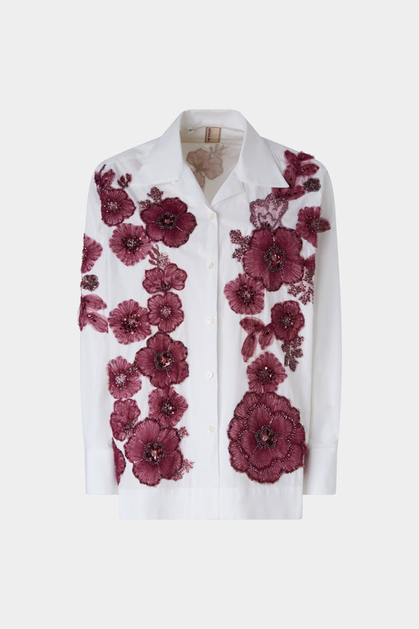 Camicia Robespierre con Applicazioni Floreali