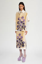 Beige Floral Silk Shirt