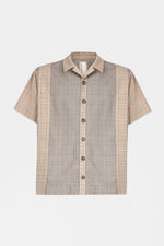 Camicia Patchwork a Quadri Beige