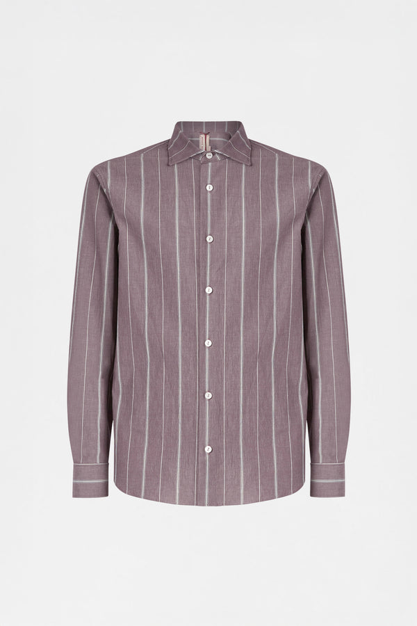 Prune Brown Striped Shirt