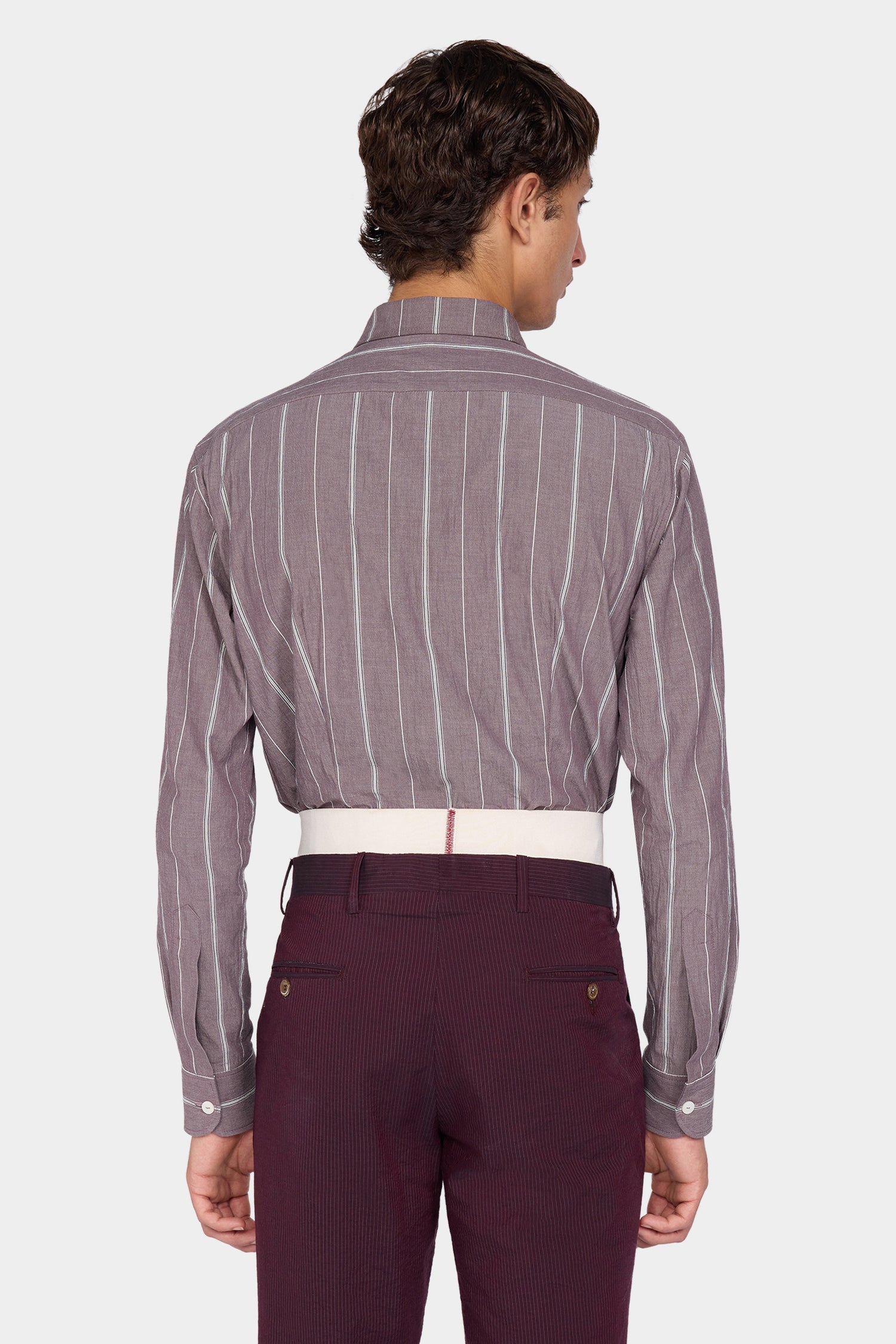 Prune Brown Striped Shirt