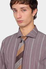 Prune Brown Striped Shirt