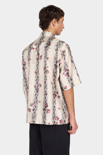 Floral Stripe Boxy Short-Sleeve Shirt