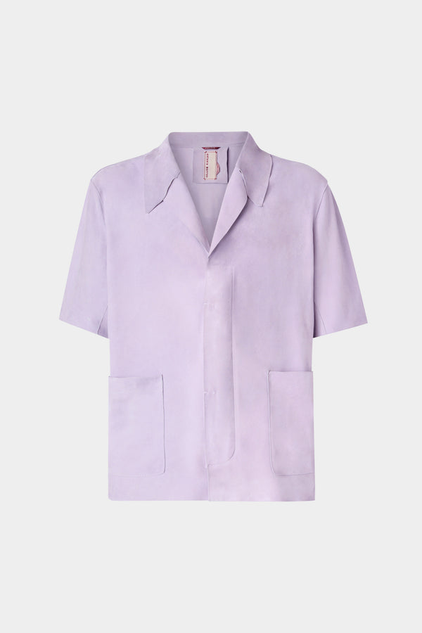 Lilac Leather Relaxed Shirt