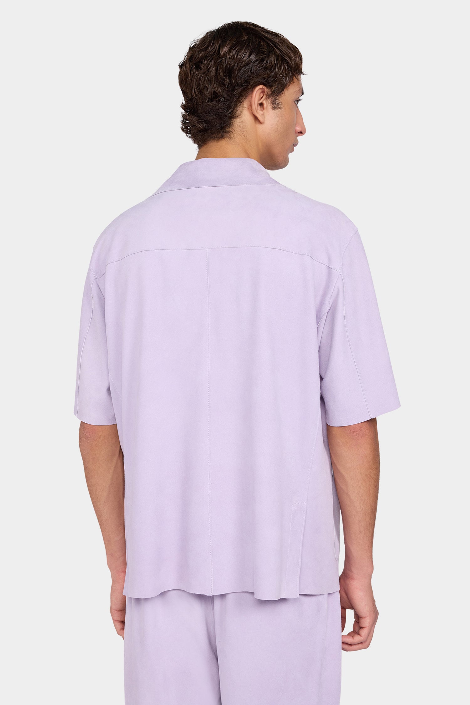 Lilac Leather Relaxed Shirt