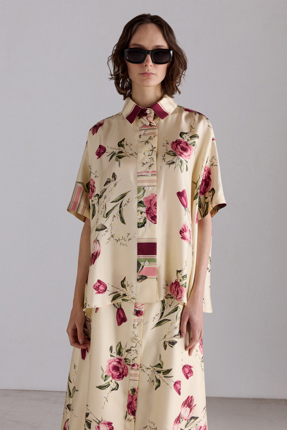 Rose and Tulip Print Shirt