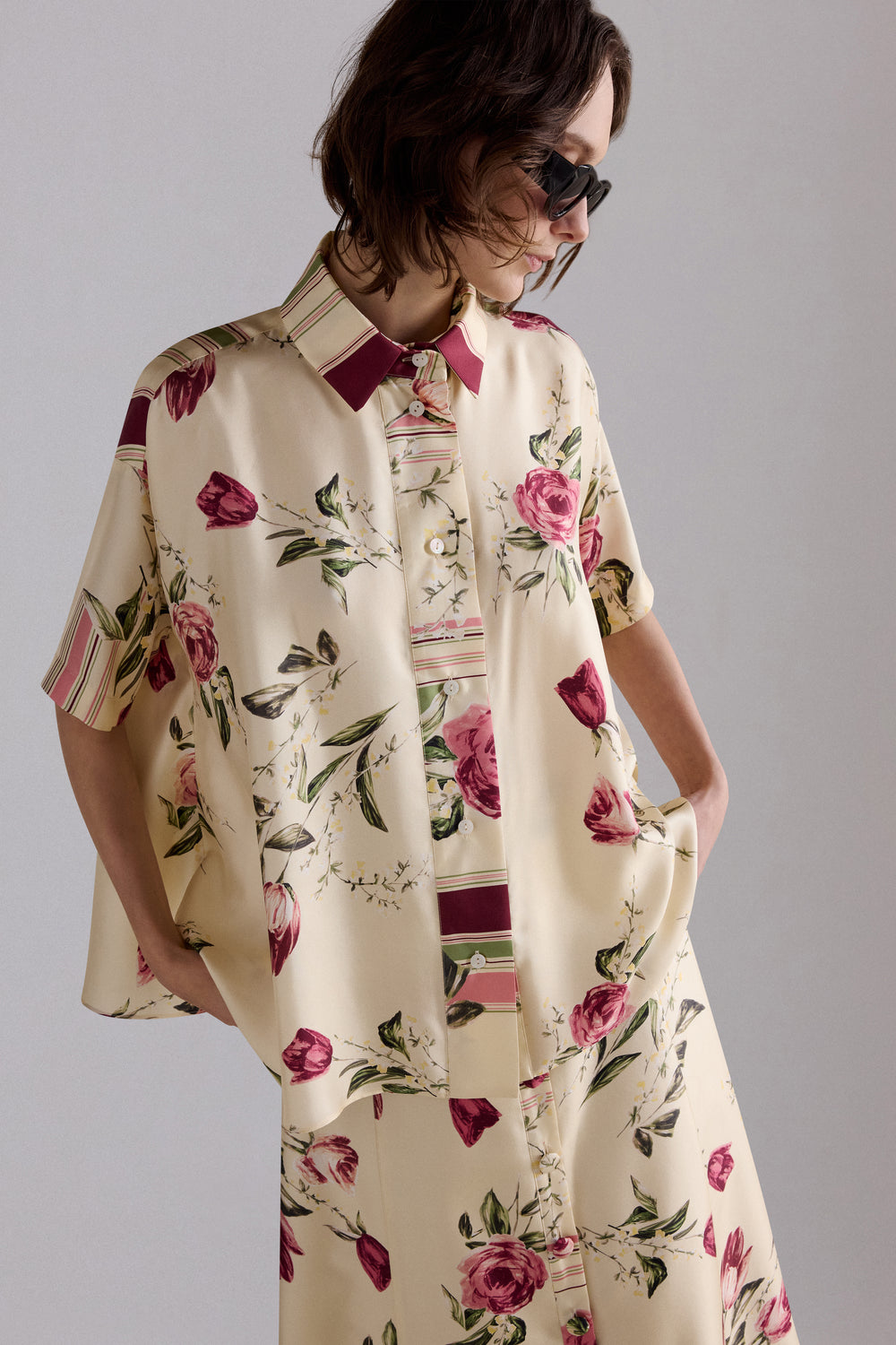 Rose and Tulip Print Shirt
