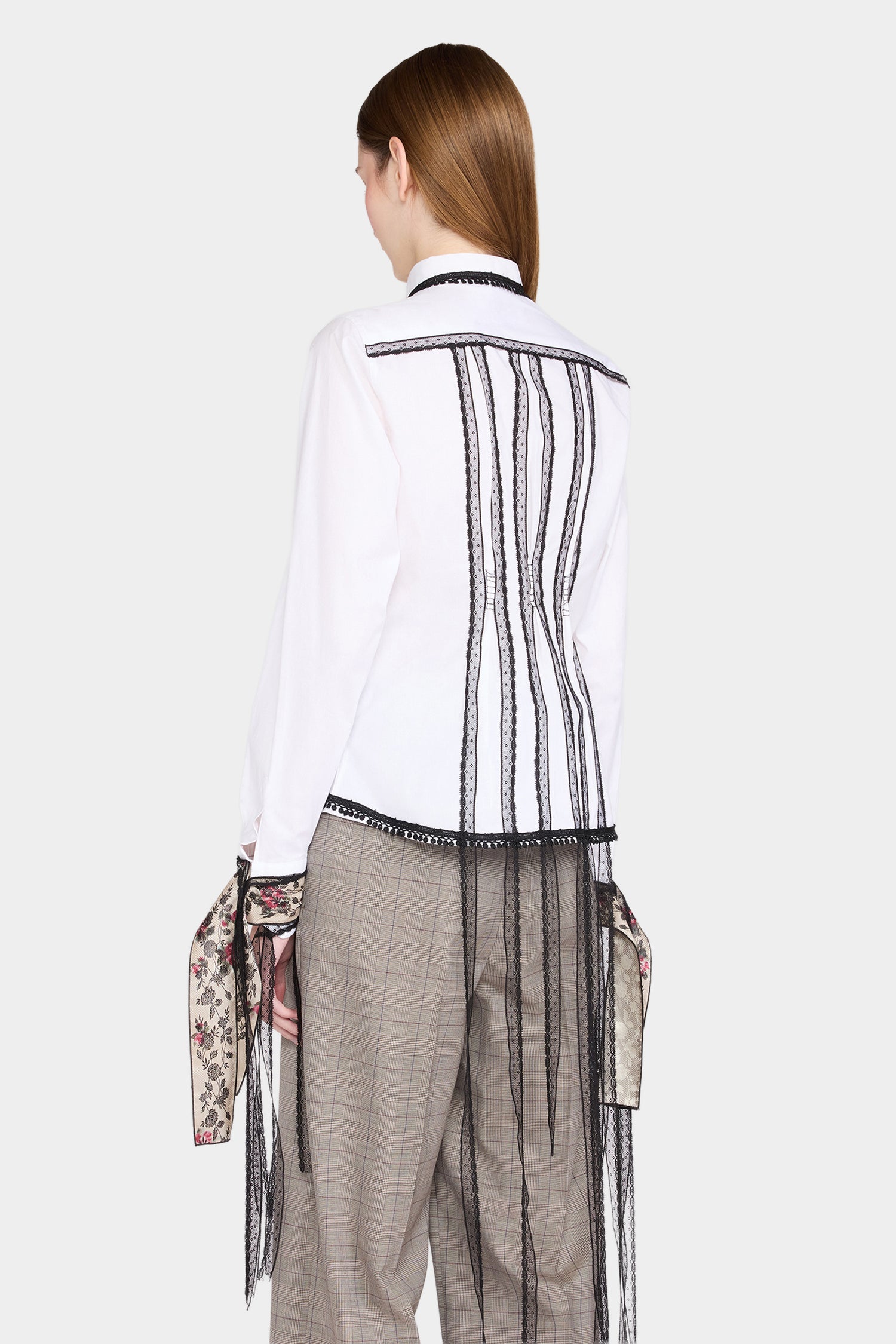 Embroidered Portrait Lace Shirt