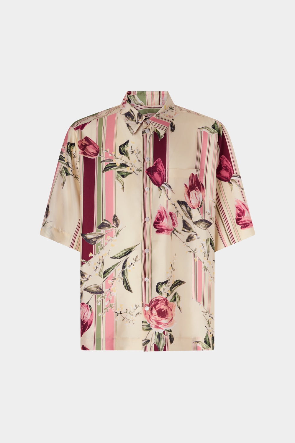 Floral Silk Boxy Shirt