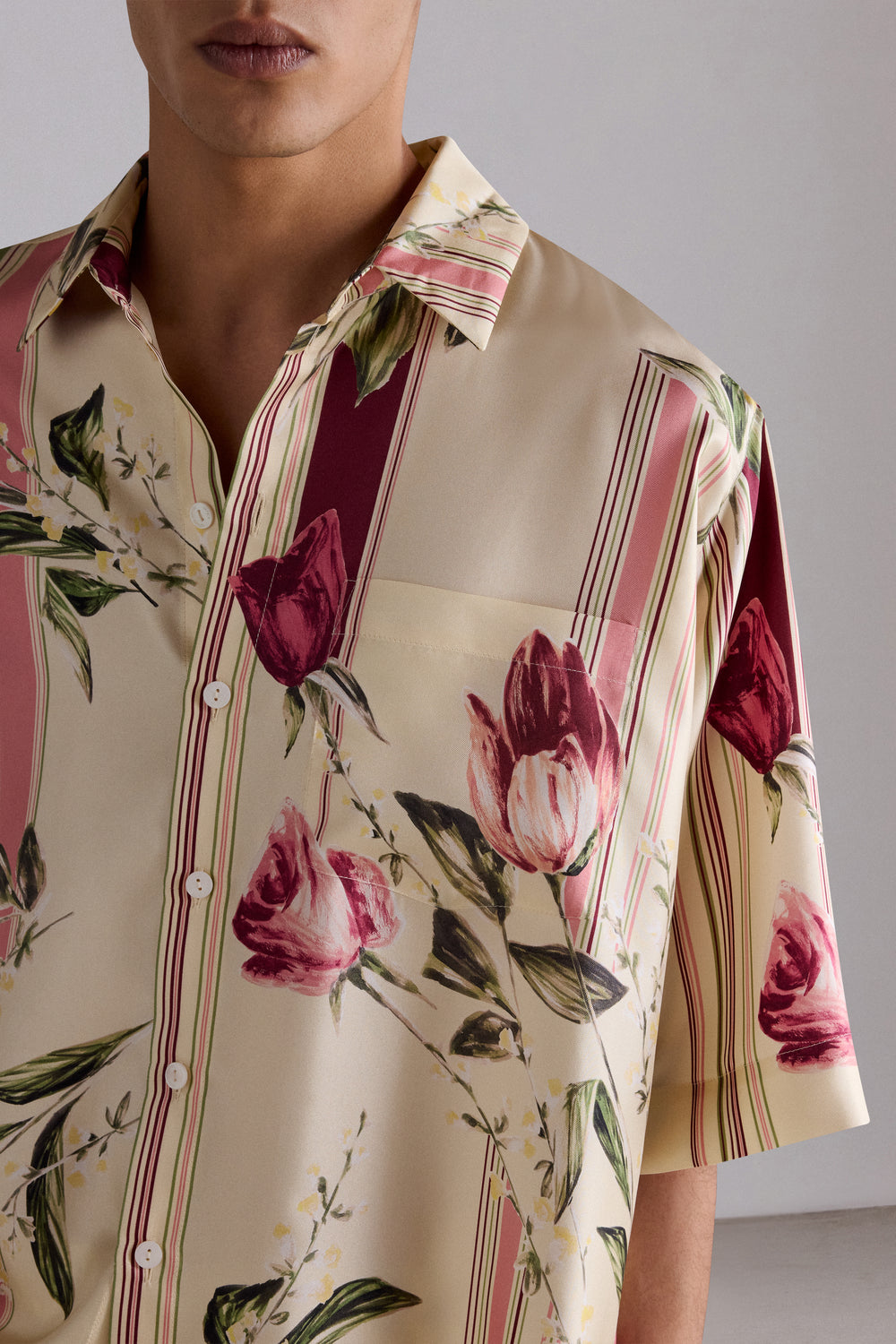 Floral Silk Boxy Shirt
