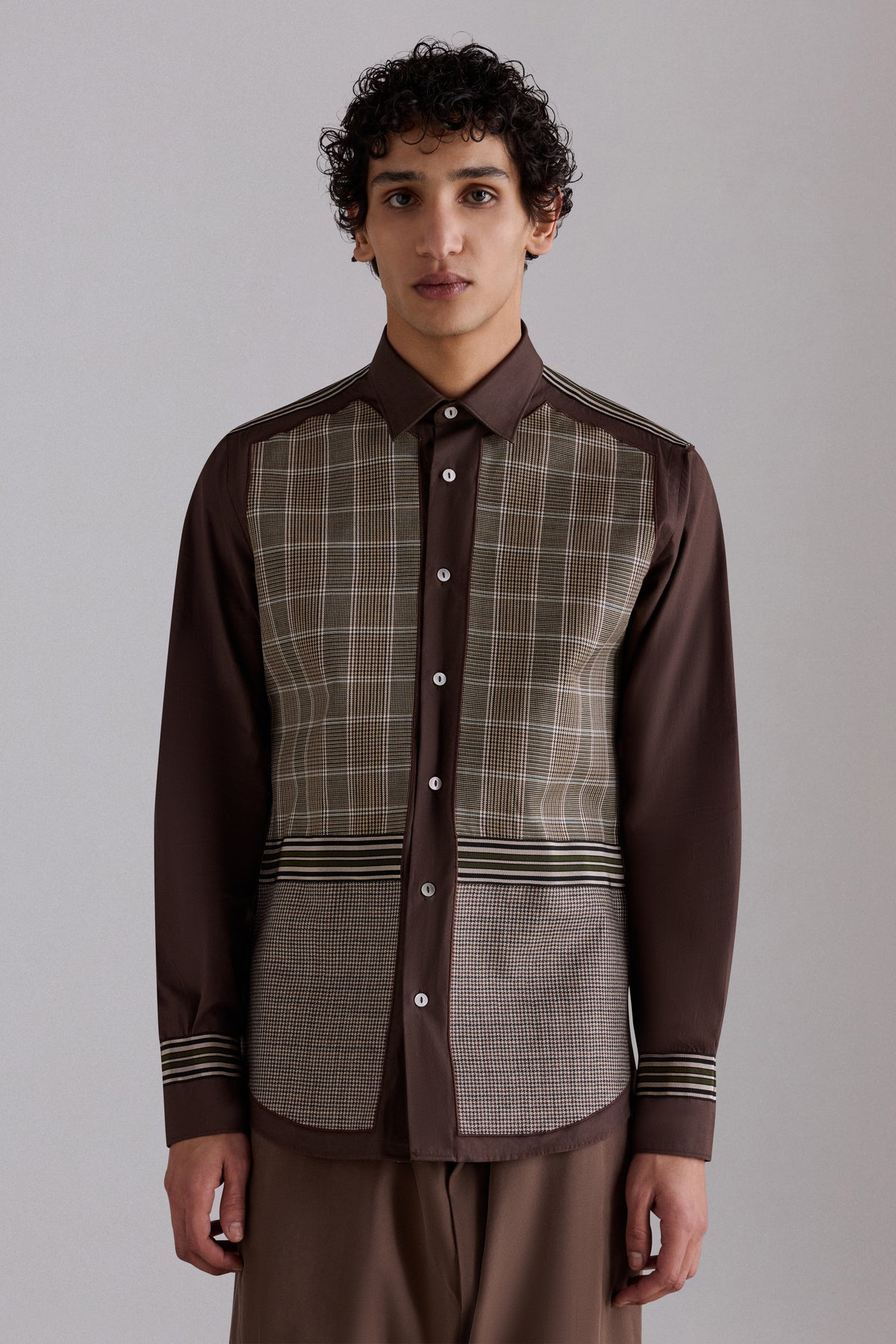 Brown Checked Regular Shirt