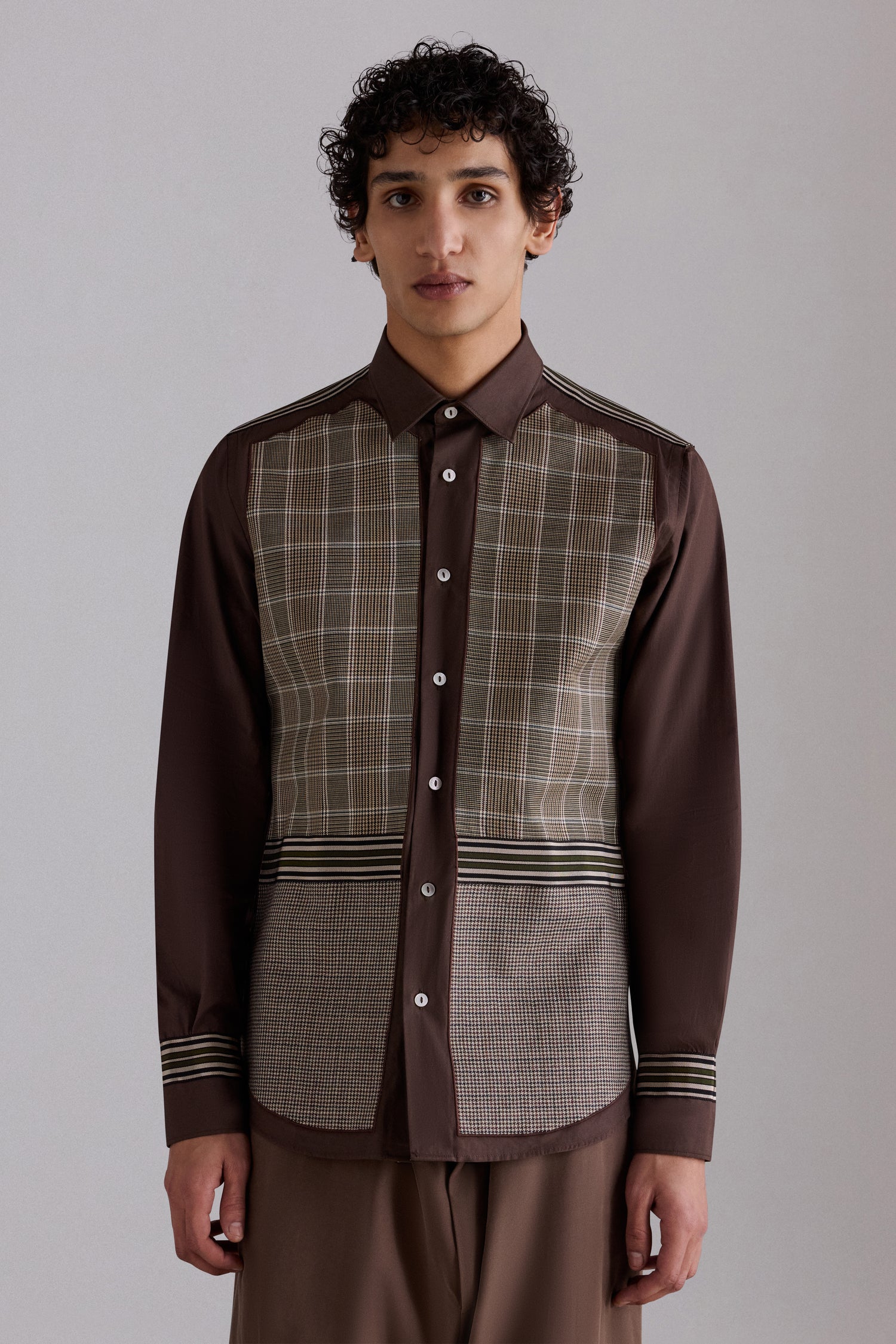 Camicia con Pannelli a Quadri