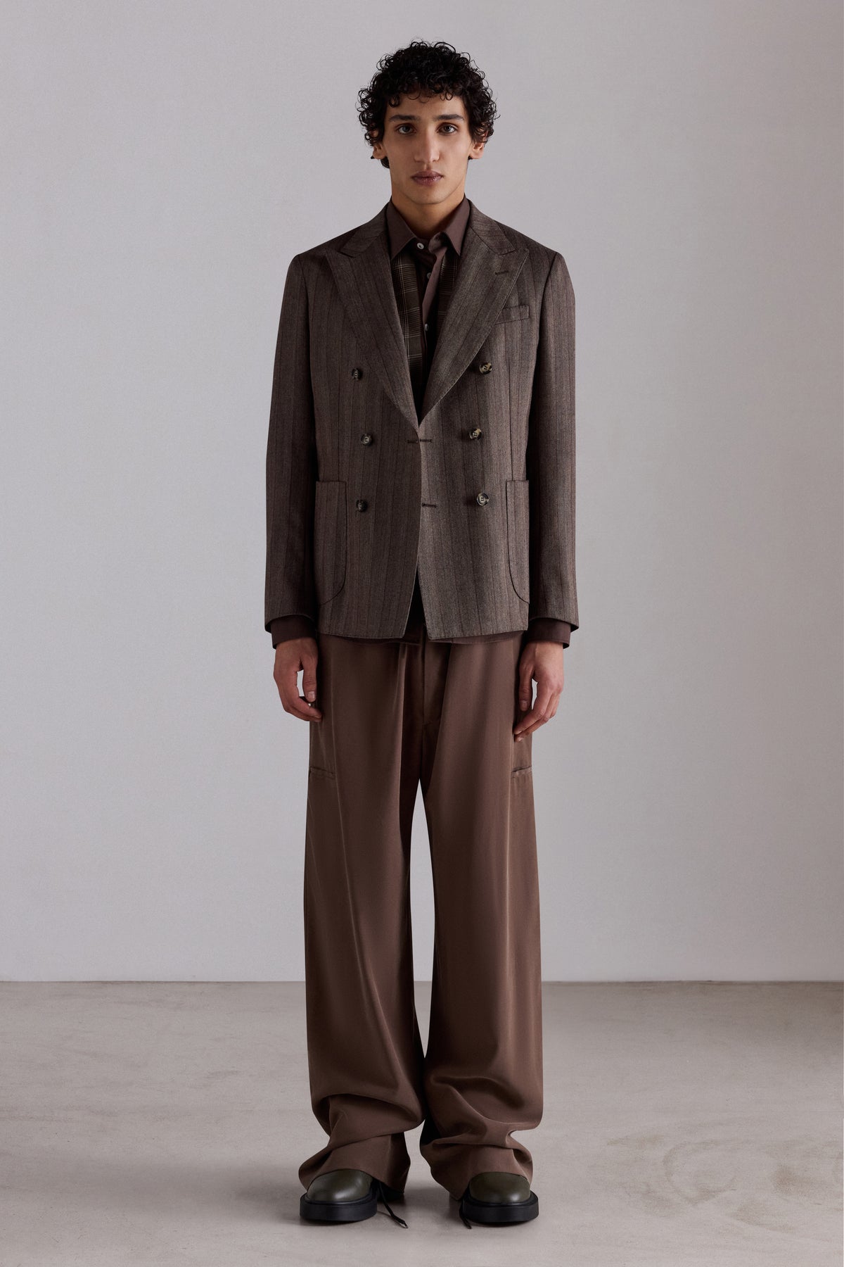 Brown Checked Regular Shirt