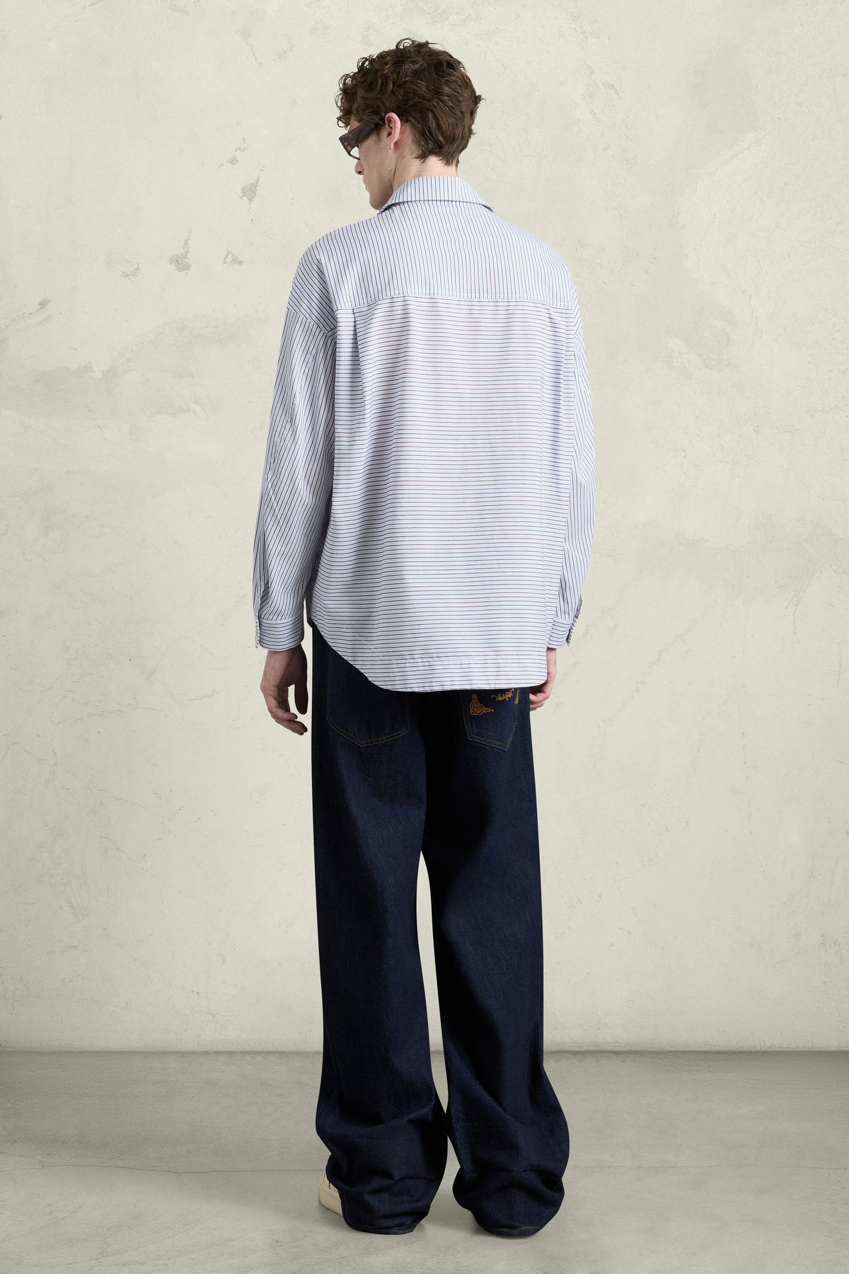 Sopracamicia a righe oversize