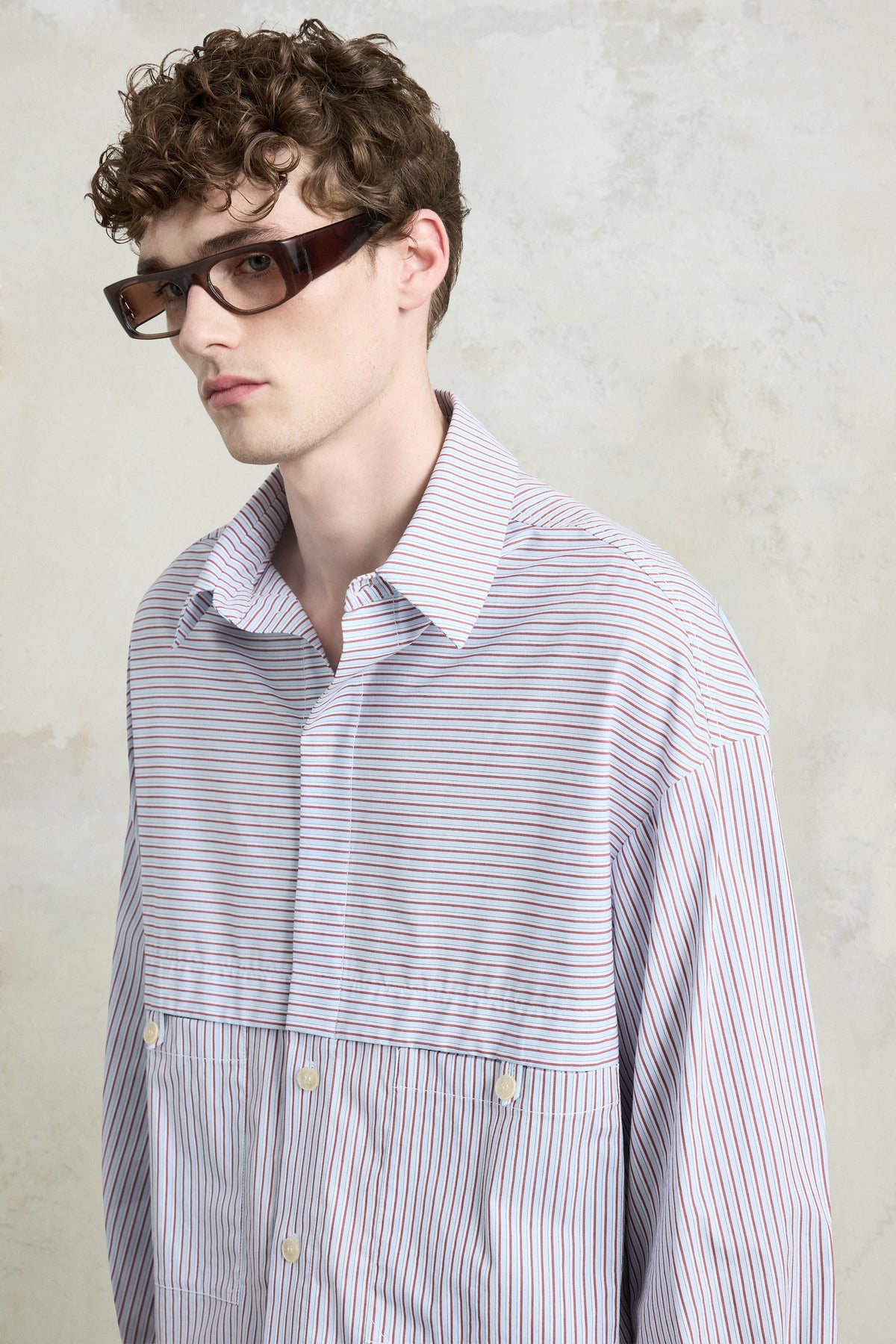 Sopracamicia a righe oversize