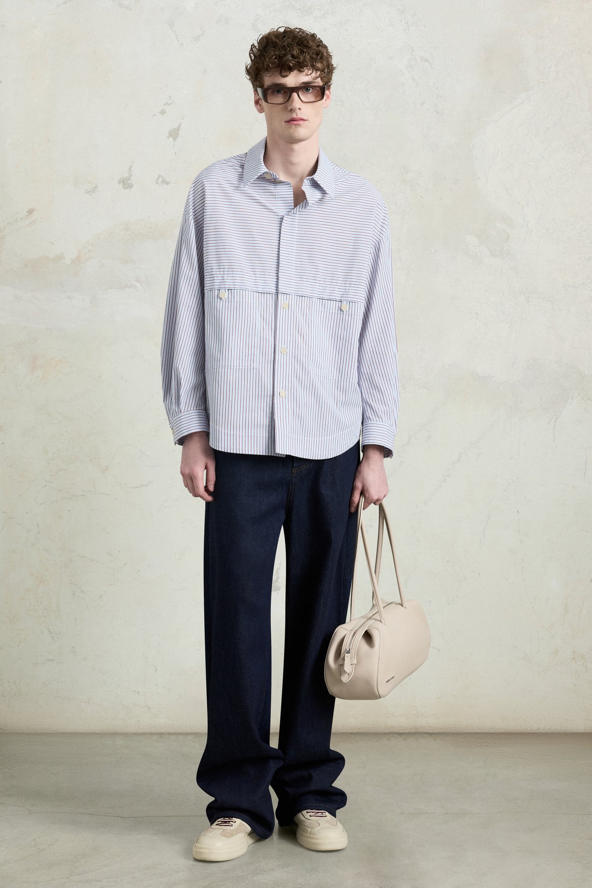 Sopracamicia a righe oversize
