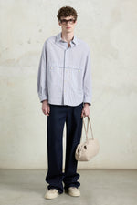 Sopracamicia a righe oversize