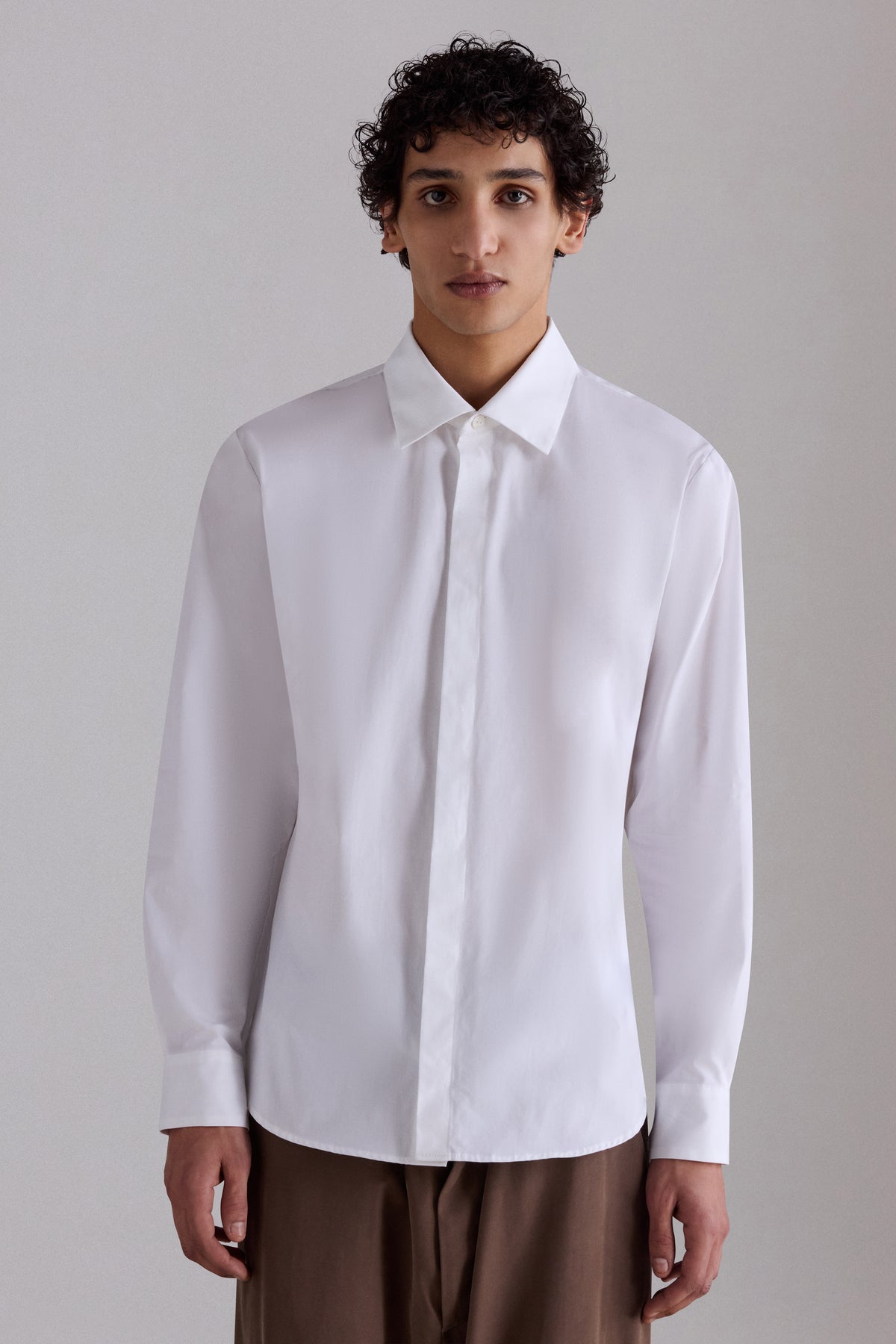White Poplin Slim Shirt