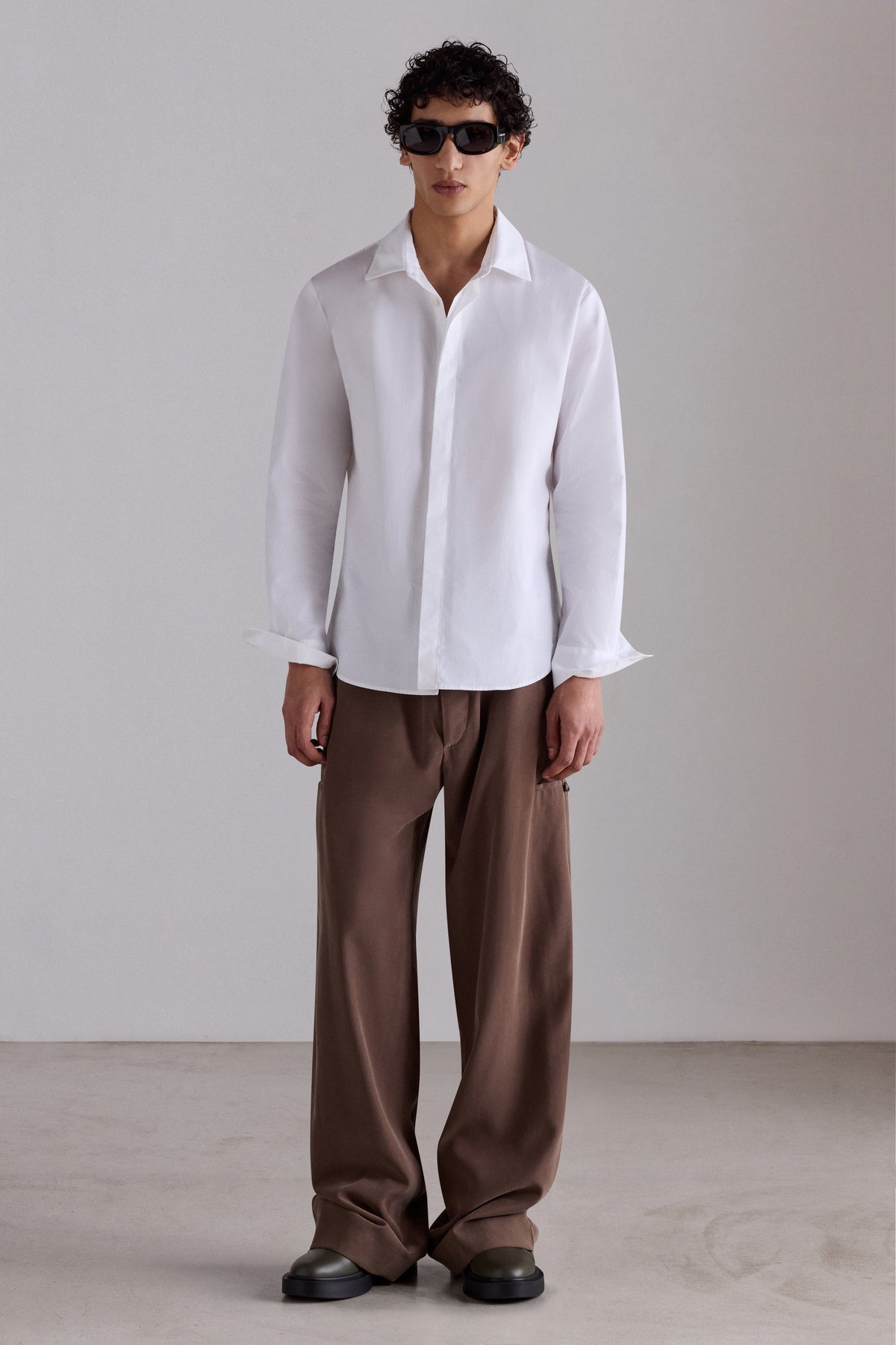 White Poplin Slim Shirt