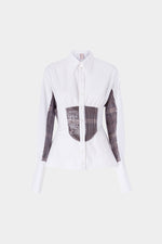 Tweed Bustier Cotton Shirt