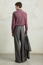 Camicia regular a righe bordeaux