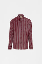 Camicia regular a righe bordeaux
