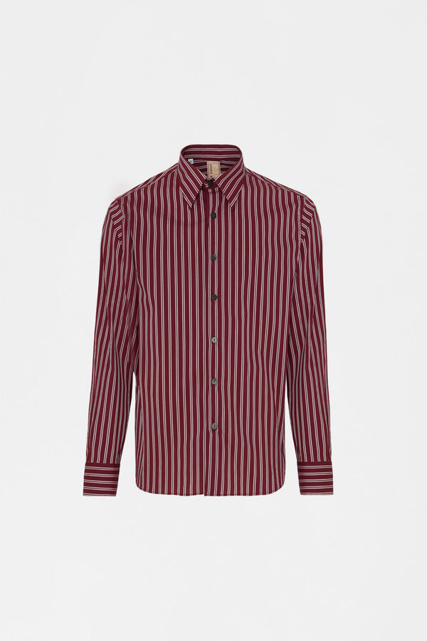 Bordeaux Striped Regular Shirt