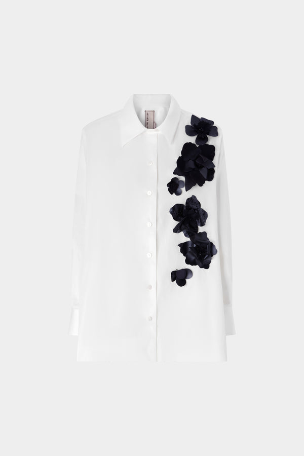 Camicia Robespierre con Applicazioni Floreali