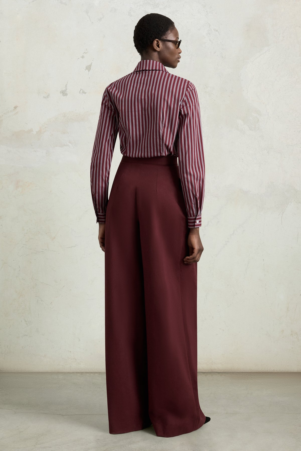 Burgundy Striped Regular Shirt
