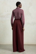Burgundy Striped Regular Shirt